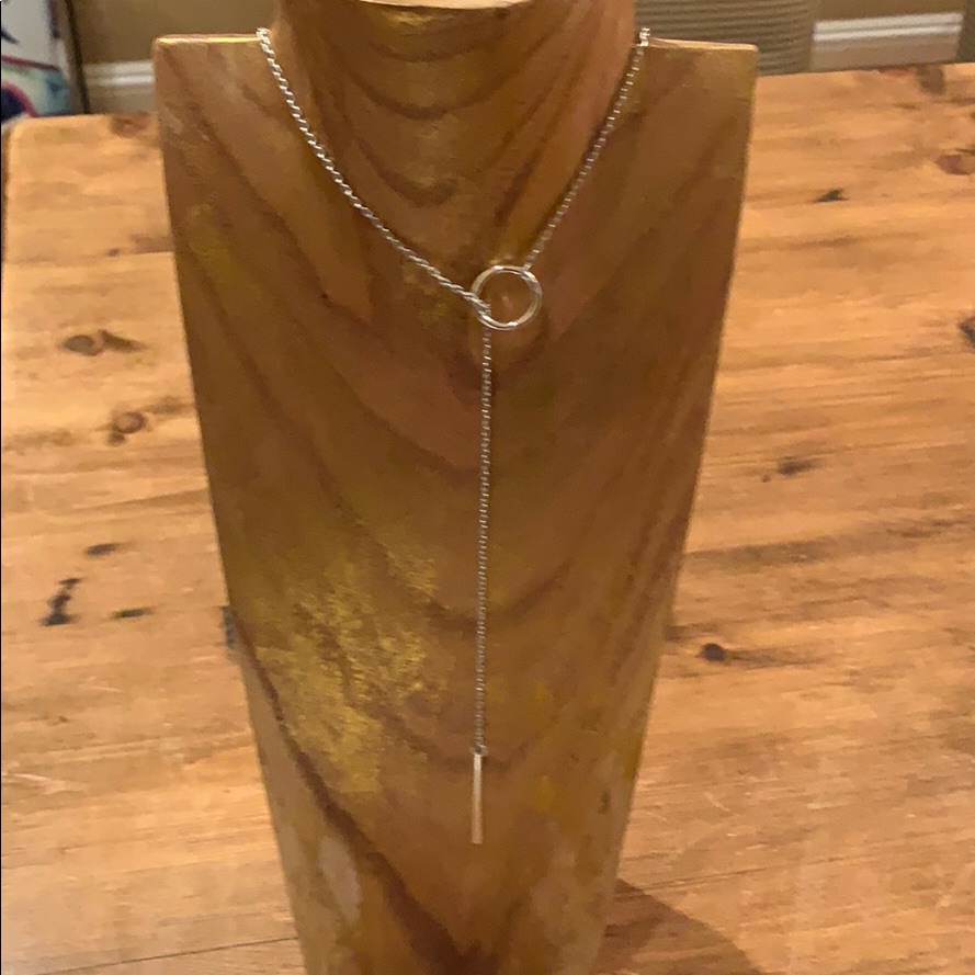 Nwt Nashelle Sterling Silver Circle And Bar Lariat